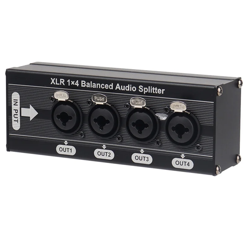 A42T-Audio Distributor 6.5TS Balanced XLR 1 In 4 Out Supports Digital And Analog Audio Splitter Expander