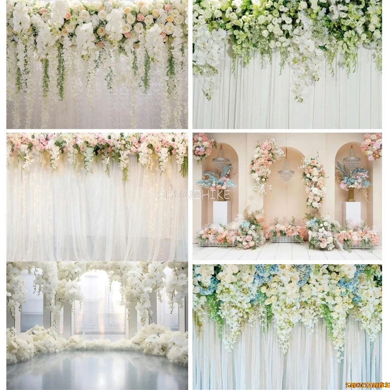 

SHUOZHIKE Flower Wall House Wedding Photography Backdrops Indoor Palace Background Ceremony Portrait Photo Studio Props FL-01