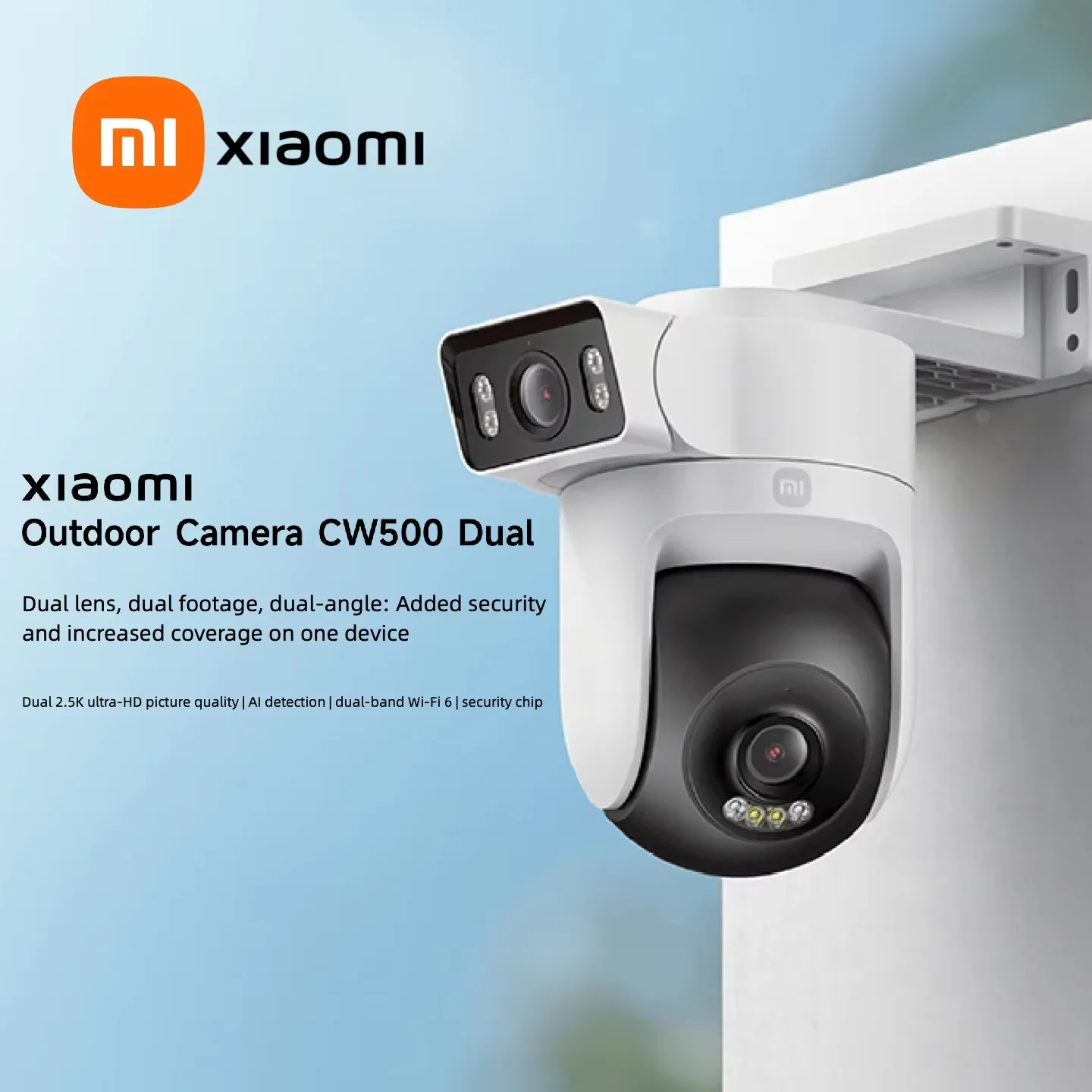 

НОВАЯ Xxiaomi уличная версия с двойной камерой CW500 IP66 защита безопасности CCTV AI обнаружение полноцветное ночное видение умный дом