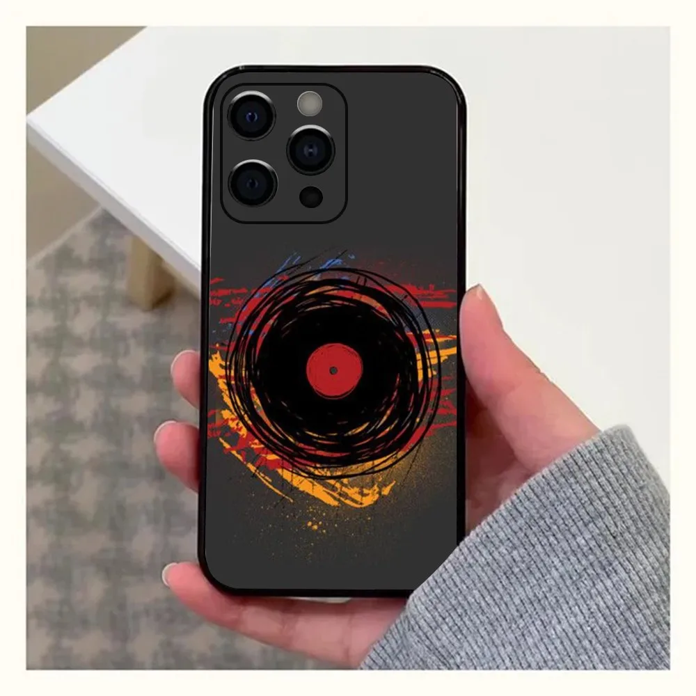 Vinyl DJ Record Art Phone Case For Apple iPhone 15,14,13,12,11,Pro,X,XS,Max,XR,Plus,Mini Soft Black Cover