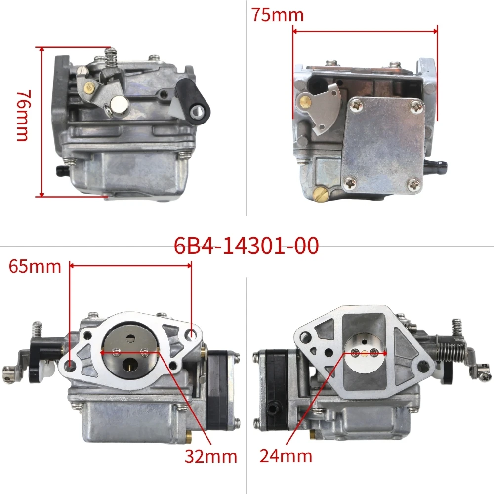 Boat Motor 6B4-14301-00 For Yamaha 2 Stroke 9.9HP 15HP Outboard Motor Carburetor Assy