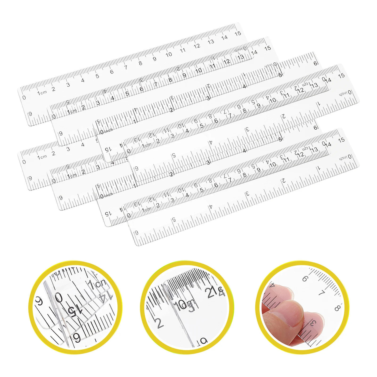 Règle en plastique transparent millimétrique, outils, règles pour étudiants polyvalents, 25 pièces