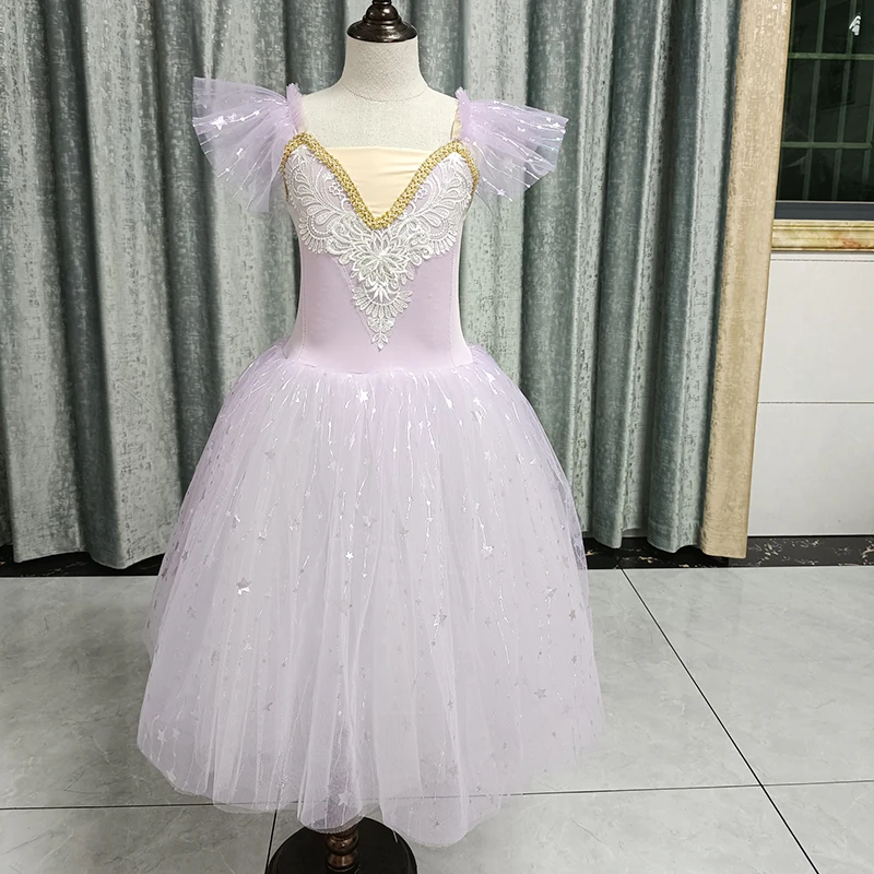 White Pink Long Romantic Ballet Tutu Girl Women Ballet Costume Performance Ballet Dance Dress Girls Tutu Skirts Tulle Dance Wear