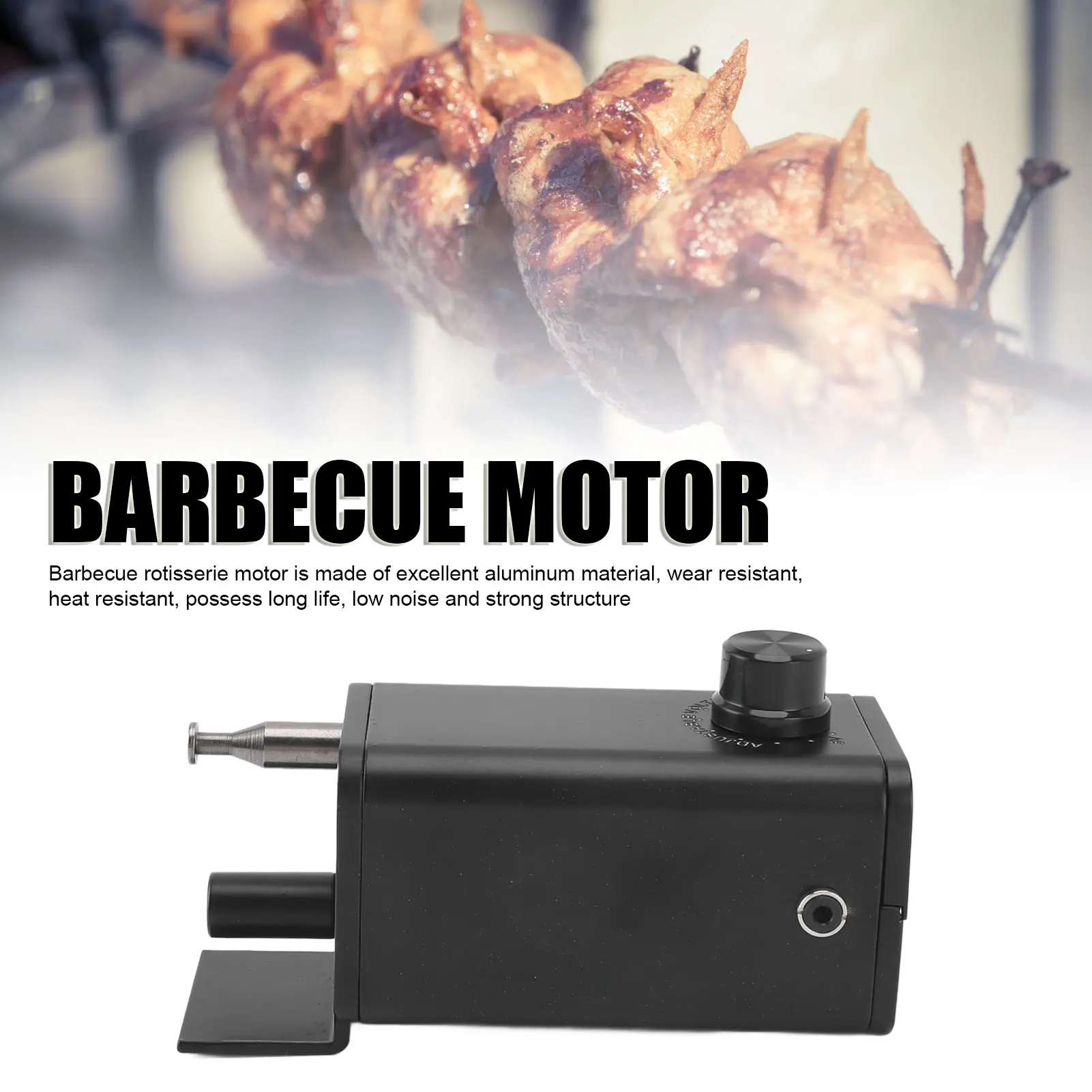 Barbecue Grill Motor Barbecue Rotisserie Motor Adjustable Speed Heat Resistant 65‑70kgF Load Weight 10W Portable for Kitchen