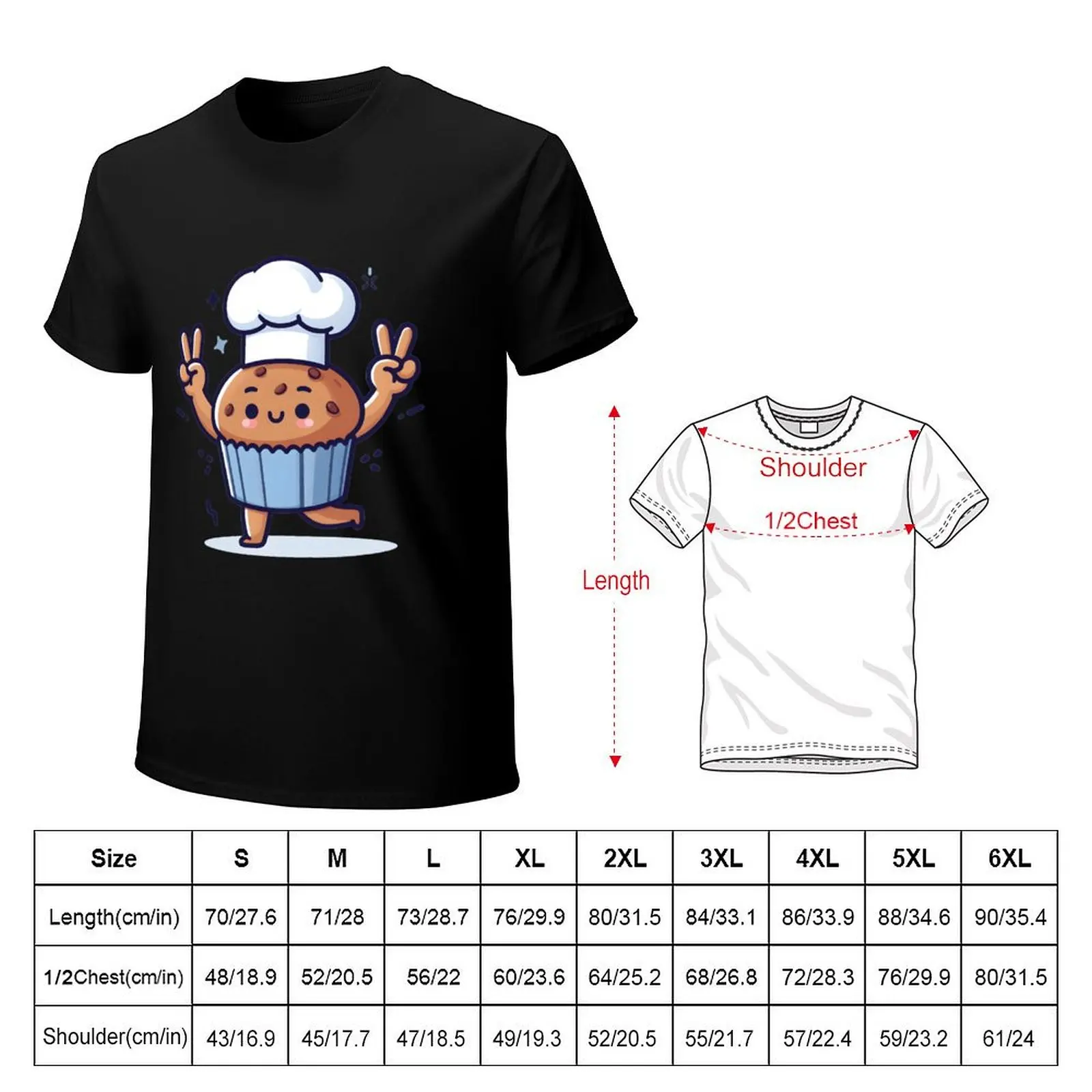 Kawaii Baker With Muffin-Shaped Earrings T-Shirt Plus Size Workout Short Sleeve Top