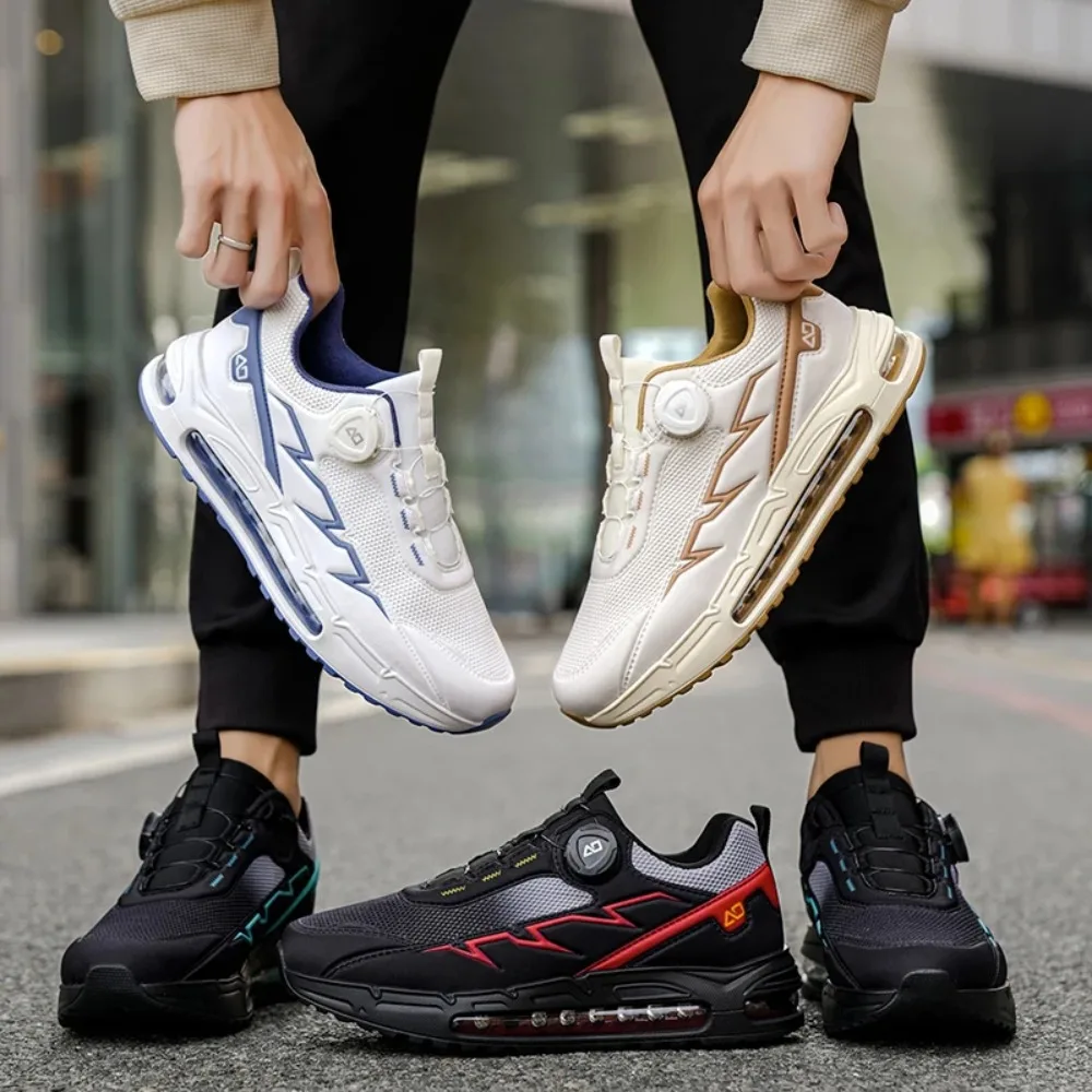 2025 nouvelles chaussures pour hommes automne respirant bouton rotatif pratique maille sport Sports de plein air loisirs course et randonnée chaussures