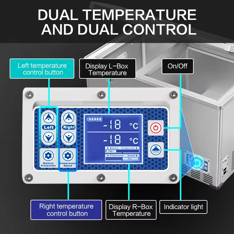 Manufacturer Custom Large Capacity 80L 100L 120L RV Traveller Car Fridge 12 Volt Car Refrigerator Freezer for Vehicle