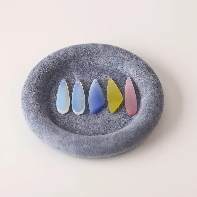 

5 шт. подвески-капли с талофаном и опалитом: набор из пяти разноцветных каменных подвесок, идеально подходят для ювелирных изделий ручной работы 39x12x5 мм-15,6 г