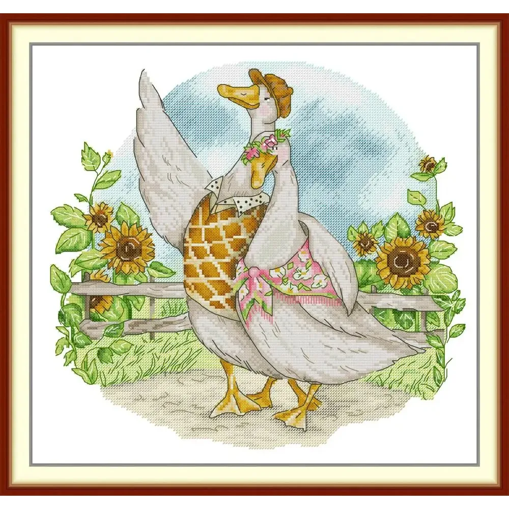 

Медовый месяц, утка, пара, набор для вышивки крестом, Аида 14 карат, 11 карат, принт, холст, вышивка крестиком, рукоделие, вышивка, сделай сам, ручная работа