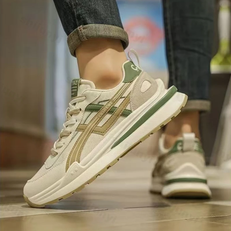 

Дышащая мужская спортивная обувь, осенние кроссовки на платформе со шнуровкой, увеличивающие рост, удобные модные уличные нескользящие кроссовки