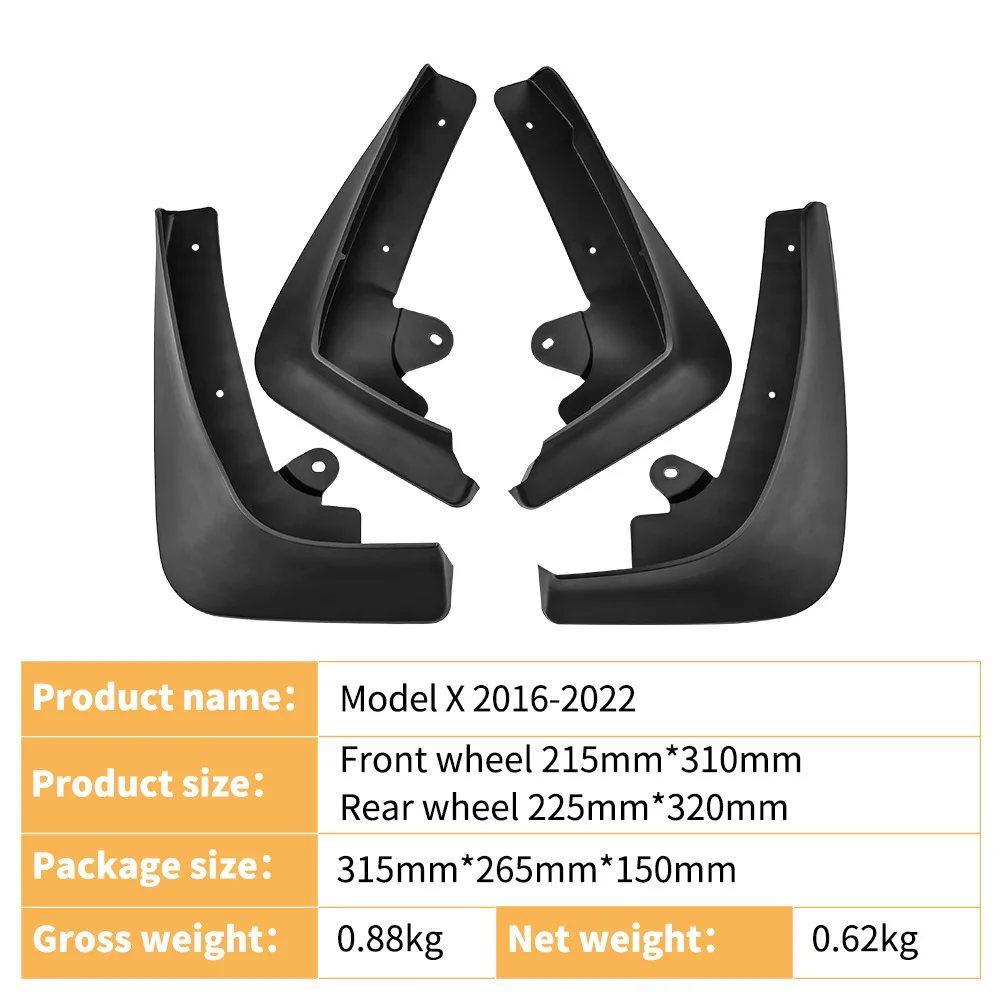 Suitable for Tesla Model X 2016-2022 car mudguard foreign trade cross-border mudguard leather