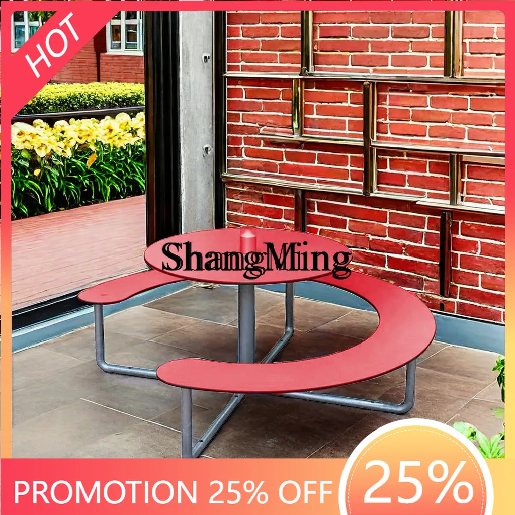 FG good-looking  outdoor table leisure outdoor outdoor restaurant cafe park one-piece table and chair combination