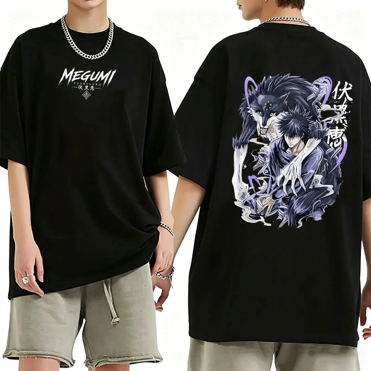

Anime Jujutsu Kaisen Fushiguro Megumi Graphics T-shirt Male Manga Fashion Oversized Streetwear Men Women Vintage T Shirts Tops