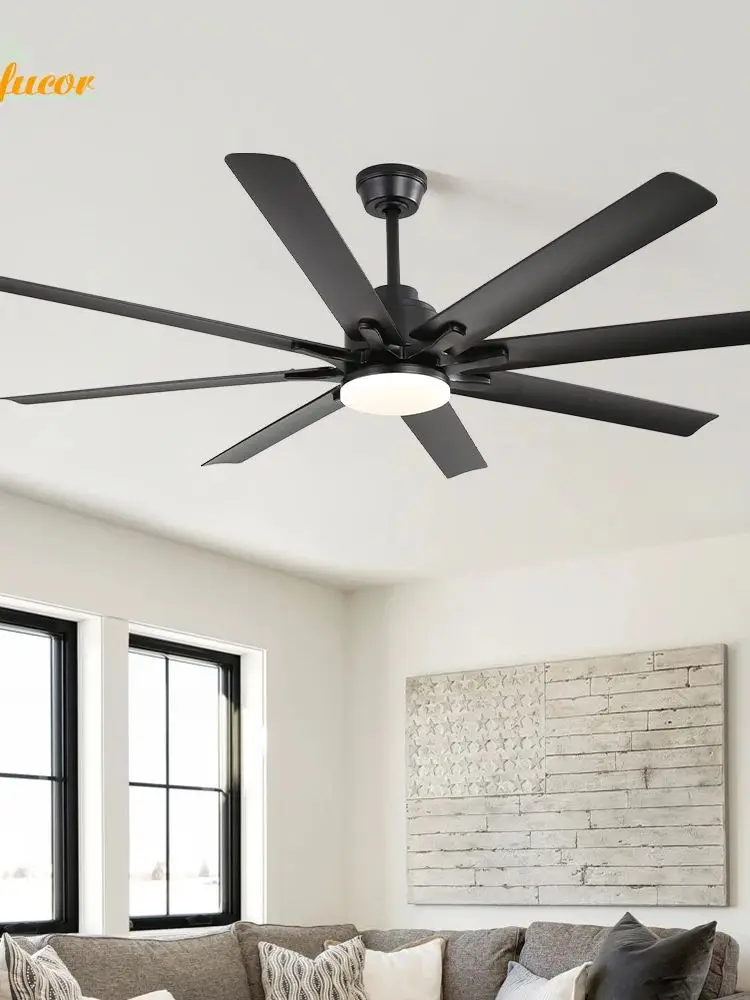 Sofucor Ventilateur de plafond moderne de grande taille de 66 pouces avec LED DC avec télécommande pour salon