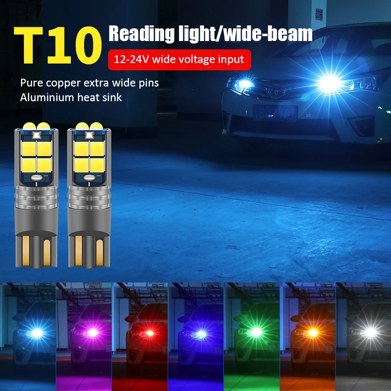 1ps T10 LED W5W For Peugeot 107 Side Door Light, Small Headlight, Car Boot, License Plate Light