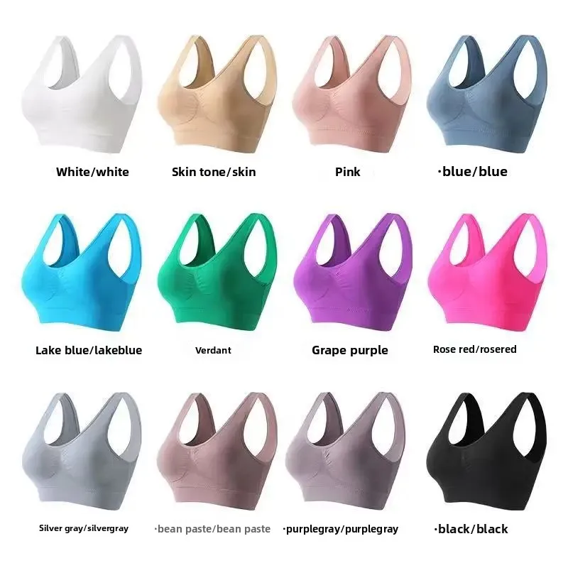 Sportovní podprsenka pro ženy, velká velikost, bez kostic, sexy, nařasená, na záda, vesta na jógu, fitness, běhání, spodní prádlo na jógu - náhled 4