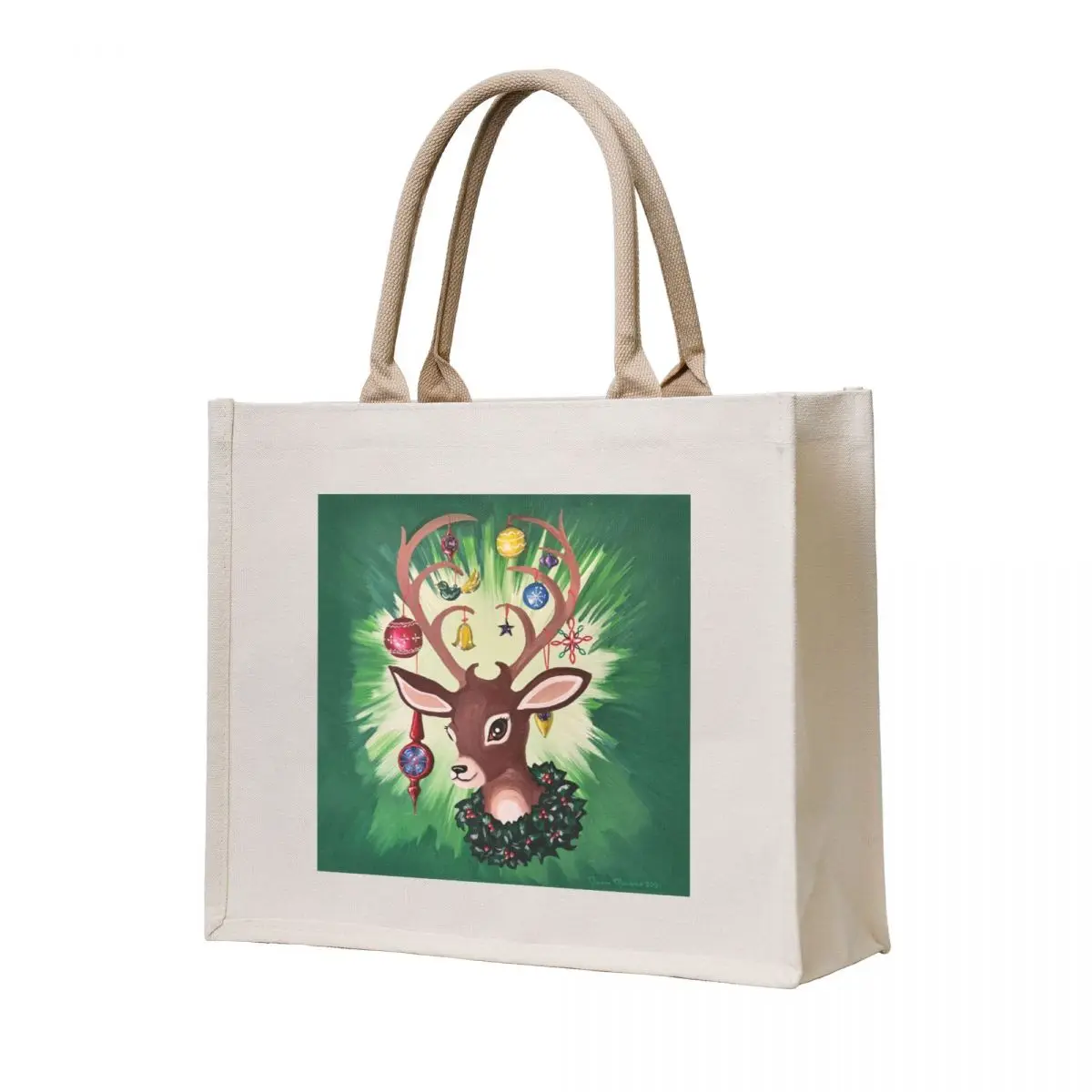 

Christmas Ornament Reindeer Tote Bag shopper bag woman sac pour femme Custom bag Women's shopping