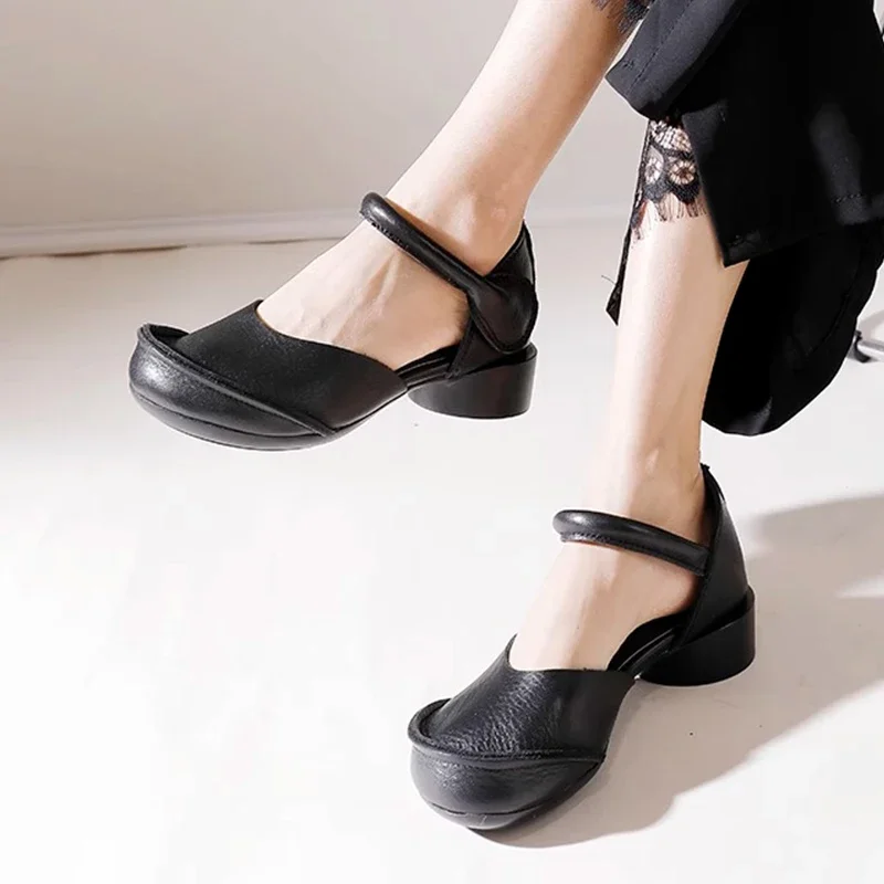 صنادل بكعب المرأة مصمم أحذية رياضية غير رسمية الصيف النساء 2025 فساتين راقية الشرائح المشي جديد ريترو Zapatos De Mujer #4