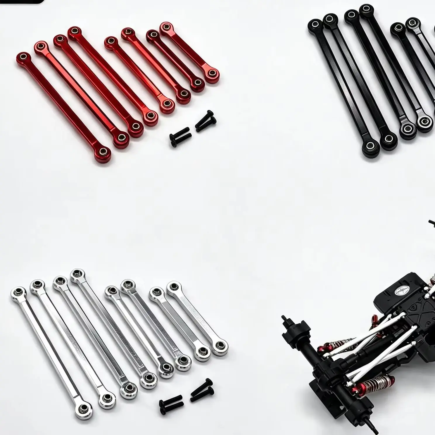 Metal Accessories RGT 18800 RC 1/18 Ripper Remote-Controlled Climbing Vehicle Pull Rod 8 Pieces of Parts
