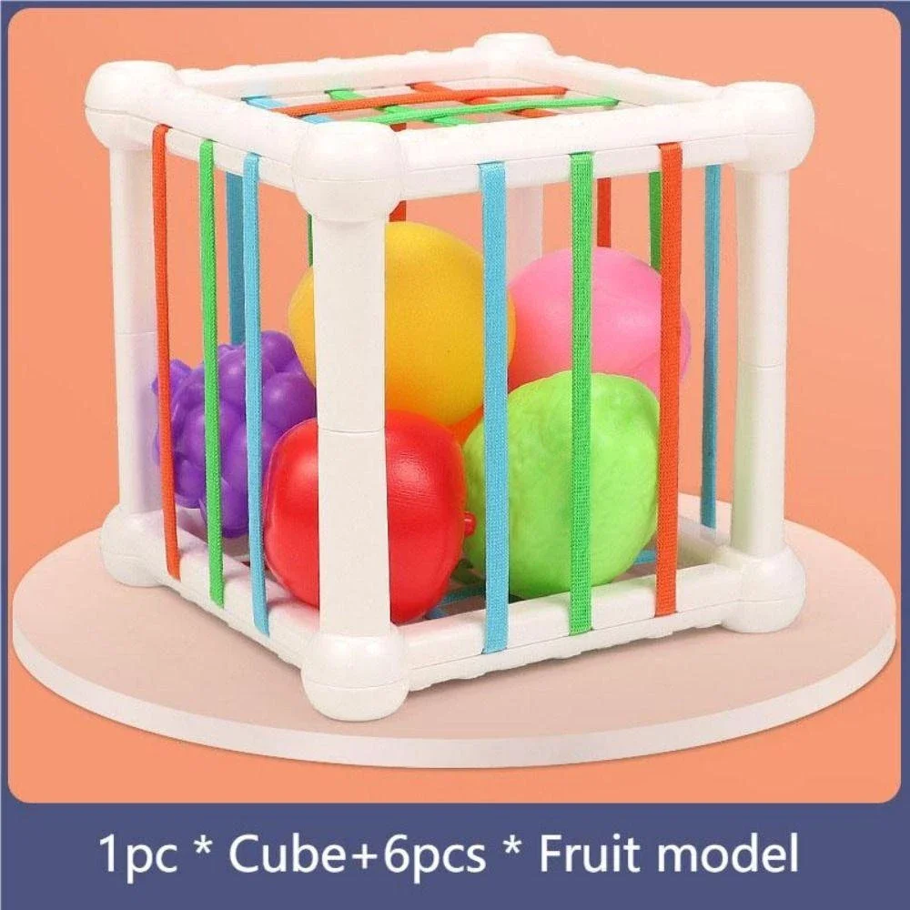 Baby Montessori Speelgoed Sensorische Bin Cube Fidget Baby Games Baby Sorteren Speelgoed Met Fruit Babyblokken Voor 1 Jaar Oud