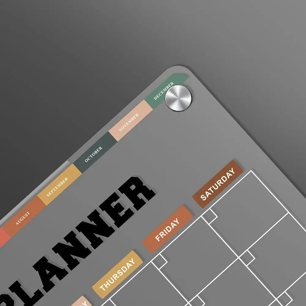 

3D Magnetic Acrylic Weekly Planner Transparent Refrigerator Magnet Monthly Calendar Memo Reusable Hanging