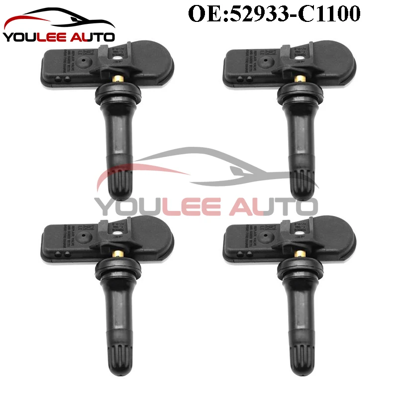 4PCS 52933-C1100 52933C1100 TPMS Tire Pressure Sensor For Hyundai Creta Gensis Nexo Palisade Santa Fe Sonata Tucson Car Parts