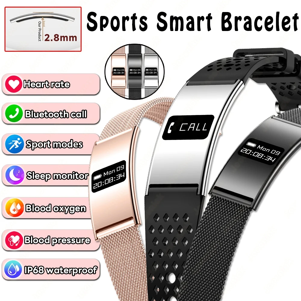 

2026 New Ultra-thin Smart Watch Men Health Smart Bracelet Women Sports Fitness Waterproof Heart Rate Sleep Monitoring Wristbands