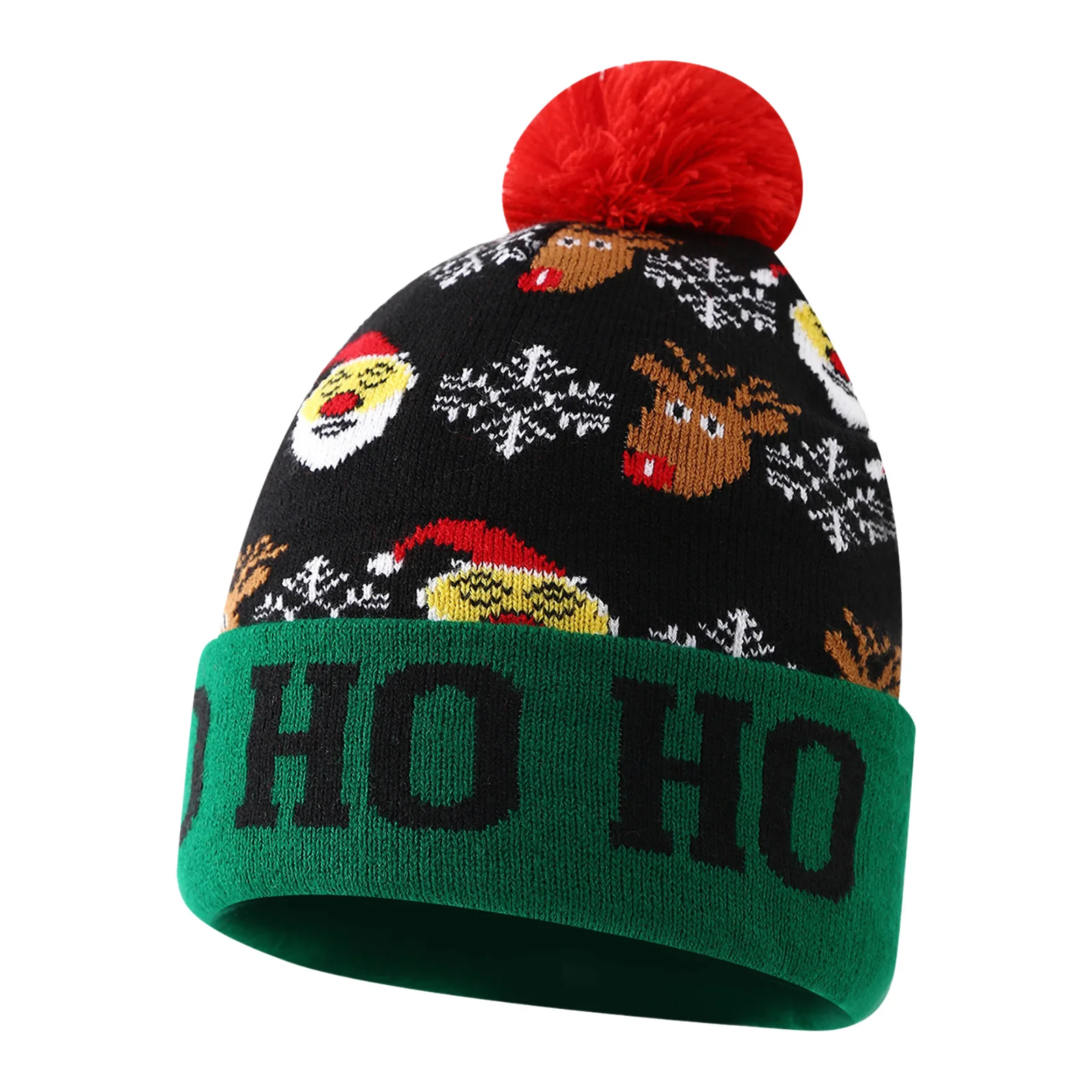 1Pc Christmas Holiday Hat Christmas Knitted Beanie Hat Cap Cute Xmas Element Cartoon Patterns Design Xmas Knit Cap for Women Men