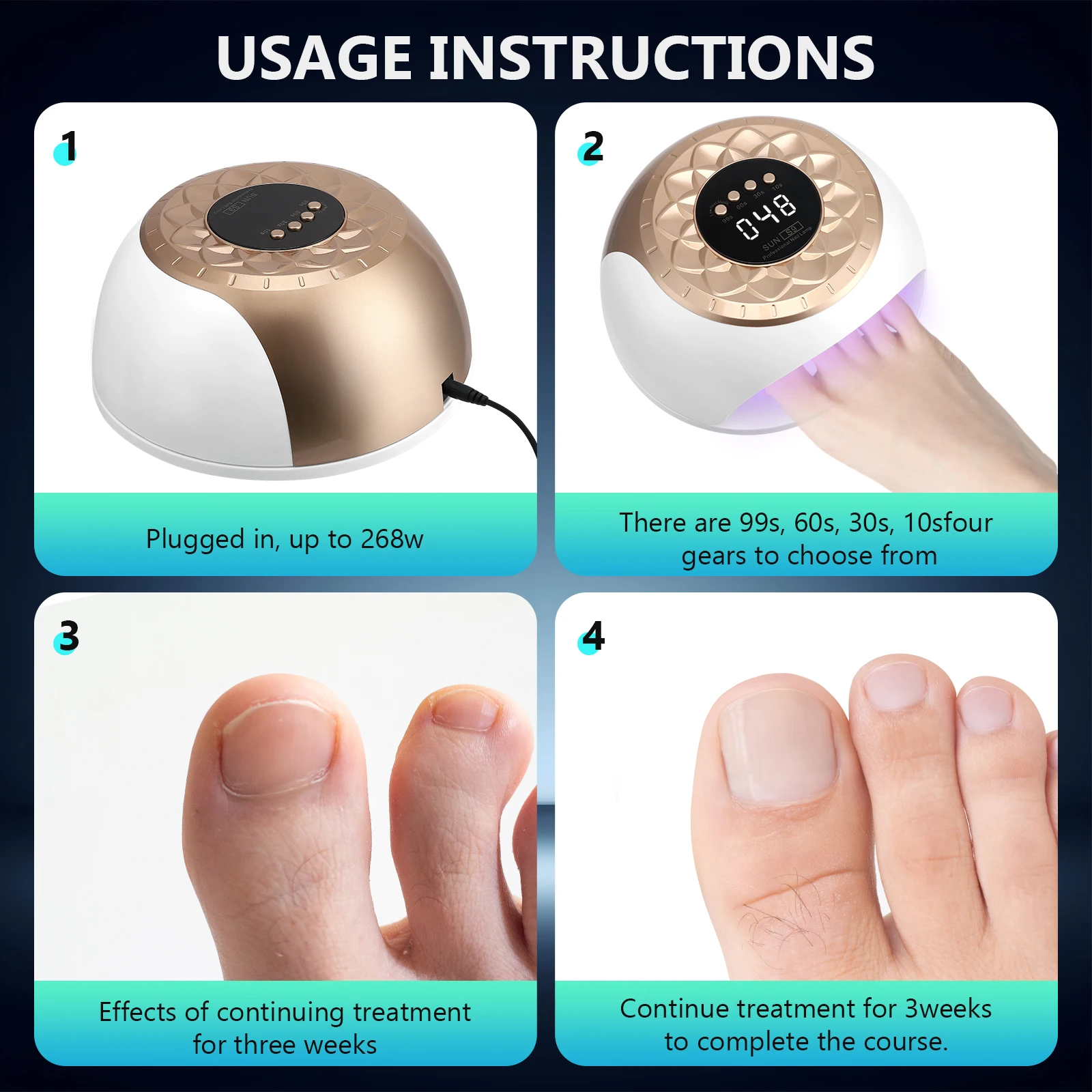 2-In-1 جهاز ليزر الأظافر الفطرية إصلاح سريع تو فطريات الأظافر فطار الأظافر يزيل 57 Led جل البولندية تجفيف مصباح آلة الاتحاد الأوروبي