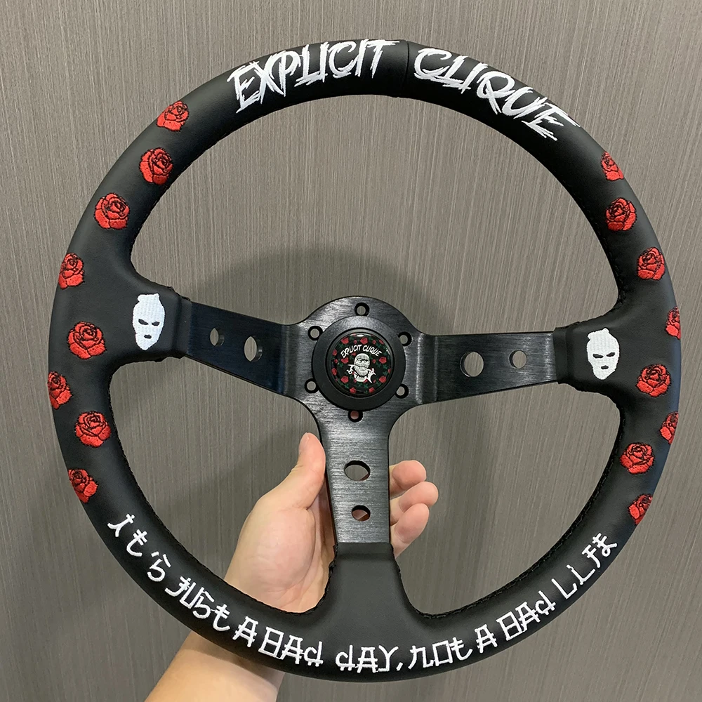 

TIYPEOR style customizable embroidery pattern steering wheel 350mm 14 inches