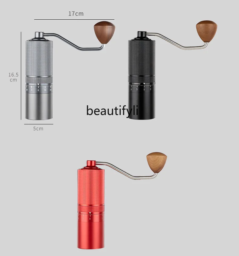 

External Adjustment Hand Grinder Steel Core, Household Coffee, Outdoor Portable Coffee Grinder
