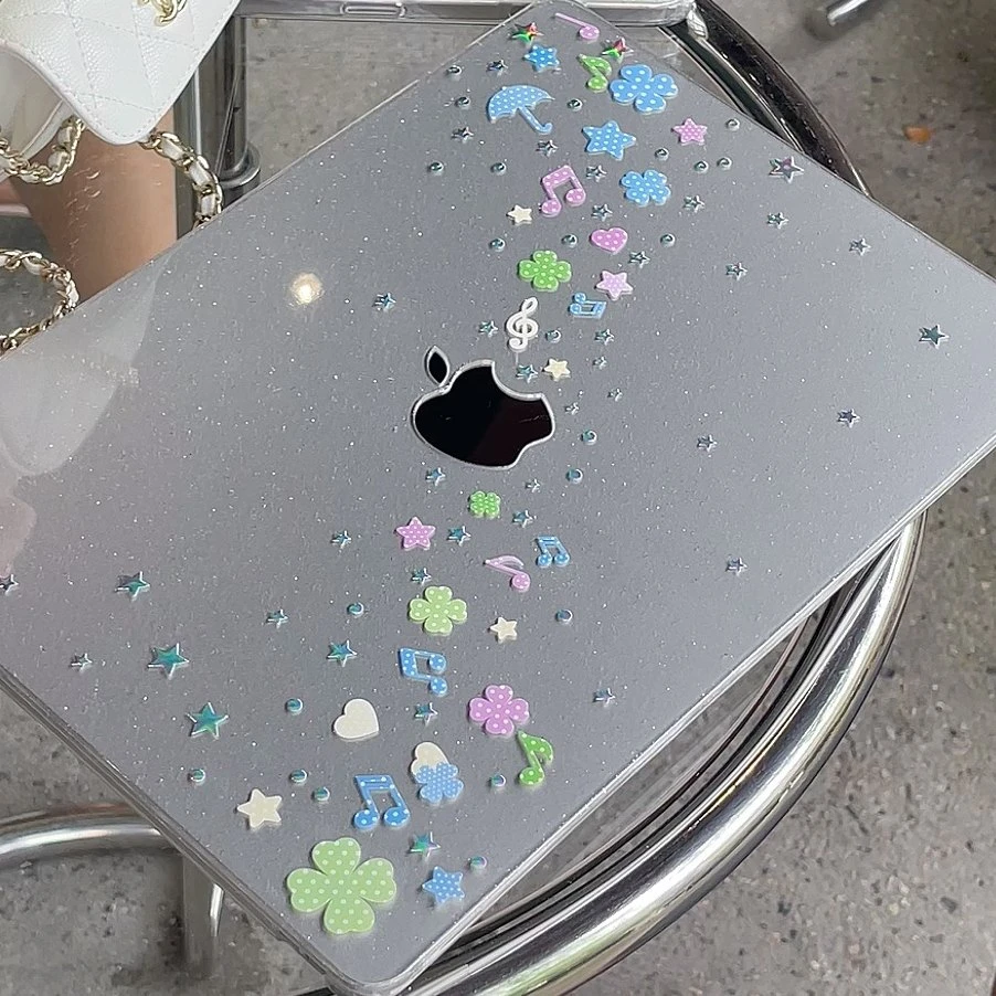 Musical Notes Stars Shining Laptop Cover For Macbook Air 13 15inch NEO A3404 M5 M4 A3113 A3241 A2941 A2337 Pro 14 16 M3 M2 Cover