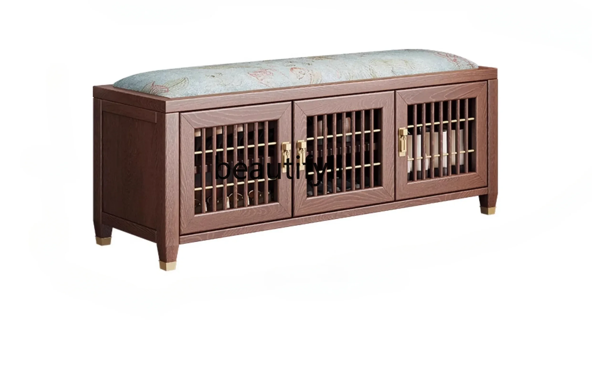 

R Новый китайский табурет для пеленания обуви Все табуретки для дивана из массива дерева у двери дома Ткань для хранения мягкая сумка табурет для обувного шкафа R