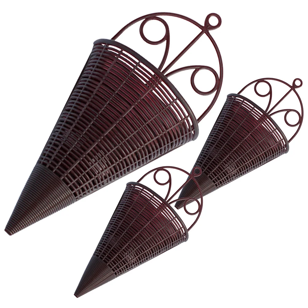 3-delige hangende mand geweven muuropslagorganisator rustieke orchideebloem plantenbak binnen buiten decor orchidee hangende plantenbak