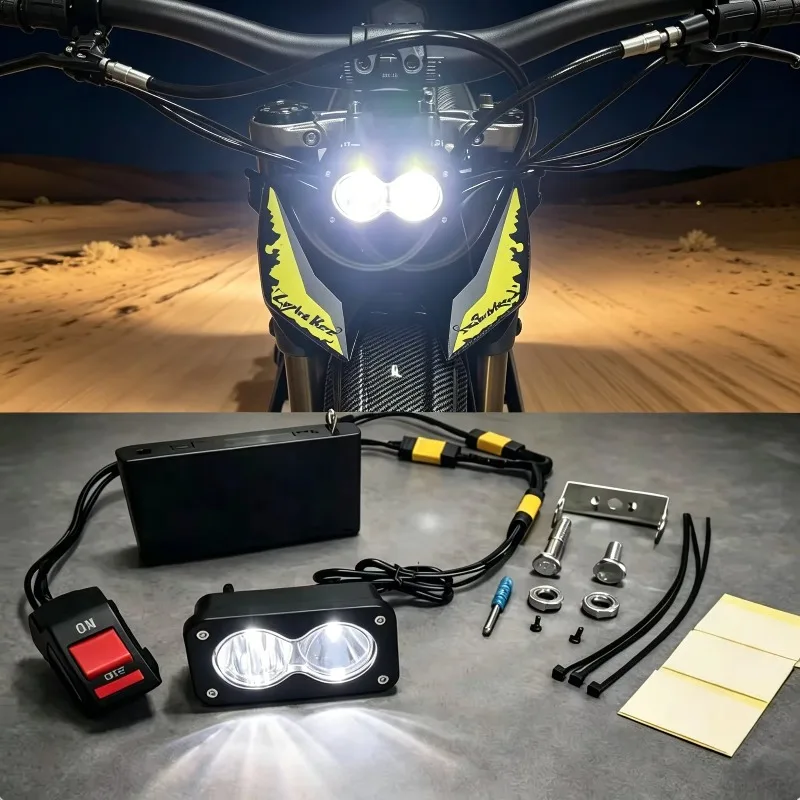 Wireless BAJA LIGHT 18W Dual Lens 1000LM Universal LED Headlight for Sur-Ron Dirt Bike E-bike Bicycle