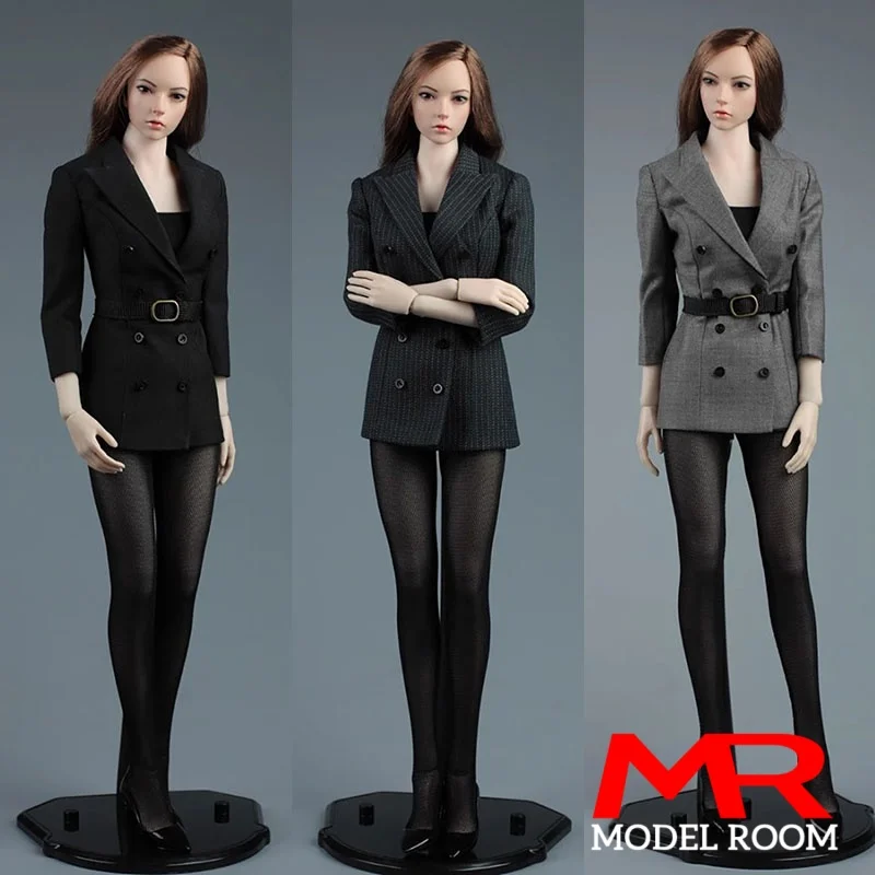 AFS A015 1/6スケール 女性 スリム ビジネススーツ コート パンスト 胸当て付き 衣装セット モデル フィット 12インチ ソルジャー アクションフィギュア ボディ