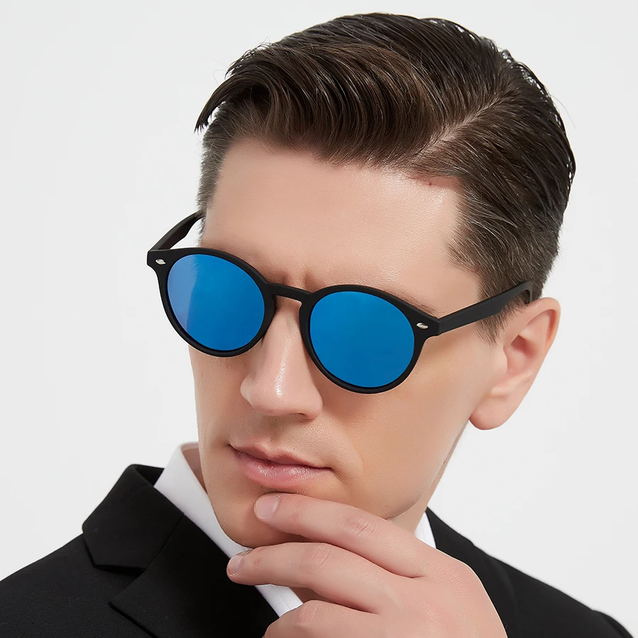 Fashion Vintage Circular Sunglasses Men Women Metal Decoration Luxury Brand Designer Sun Glasses Anti-Glare Retro Eyewear