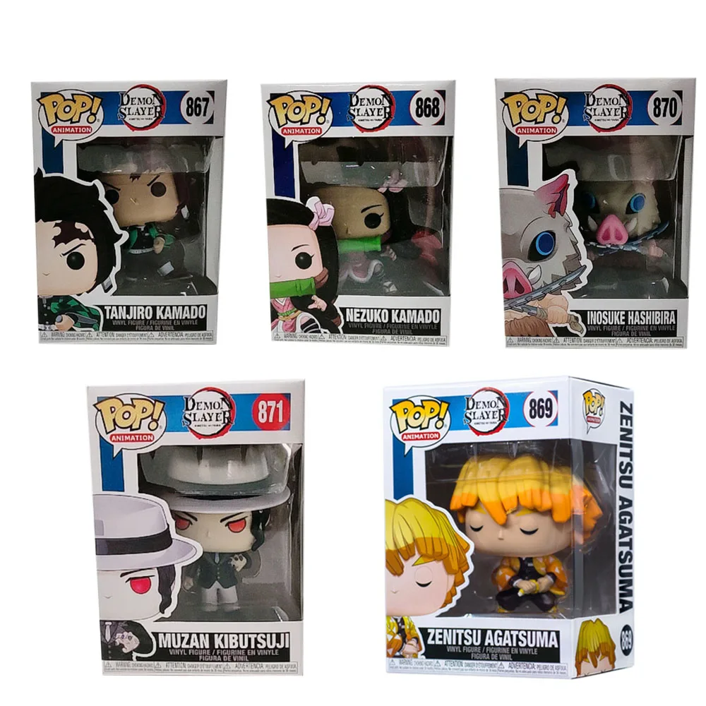 Figuras Funko de Demon Slayer, Tanjiro Kamado # 867 Nezuko Kamado # 868 Inosuke Hashibira # 870 Figuras de Acción, Juguetes y Regalos para Niños