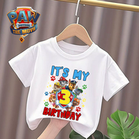 Paw Patrols Baby T Shirt Skye Chase Summer Cotton Tops Boy Girl Birthday Number Tee Anime Kids Clothes Cartoon Letter Tops Gifts