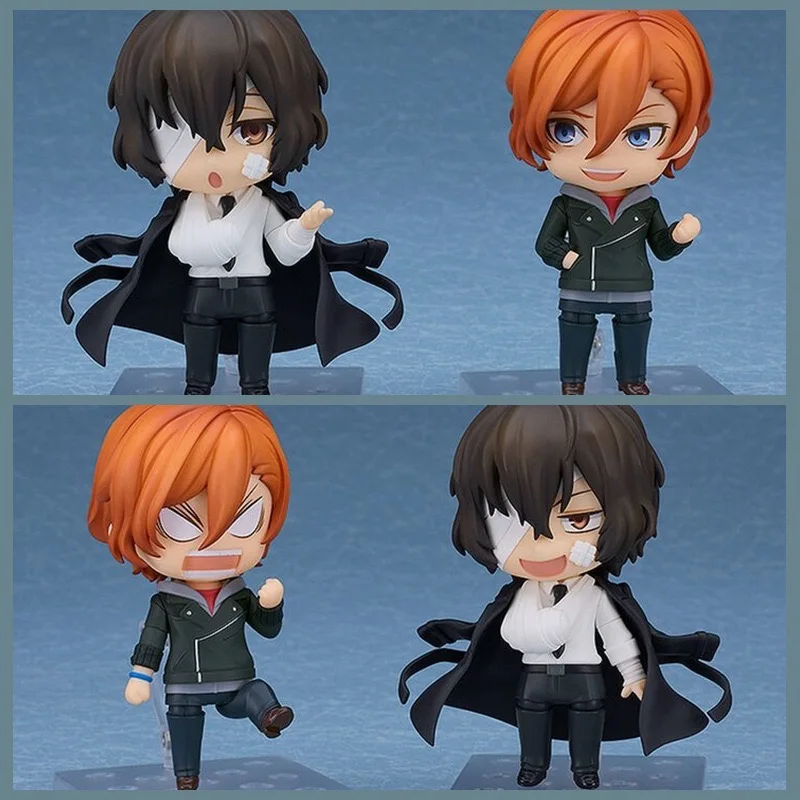 10cm Anime Bungo Stray Dogs Action Figures Dazai Osamu 2409# Nakahara Chuya 2410# Figurine Toy PVC Collection Doll Birthday Gift