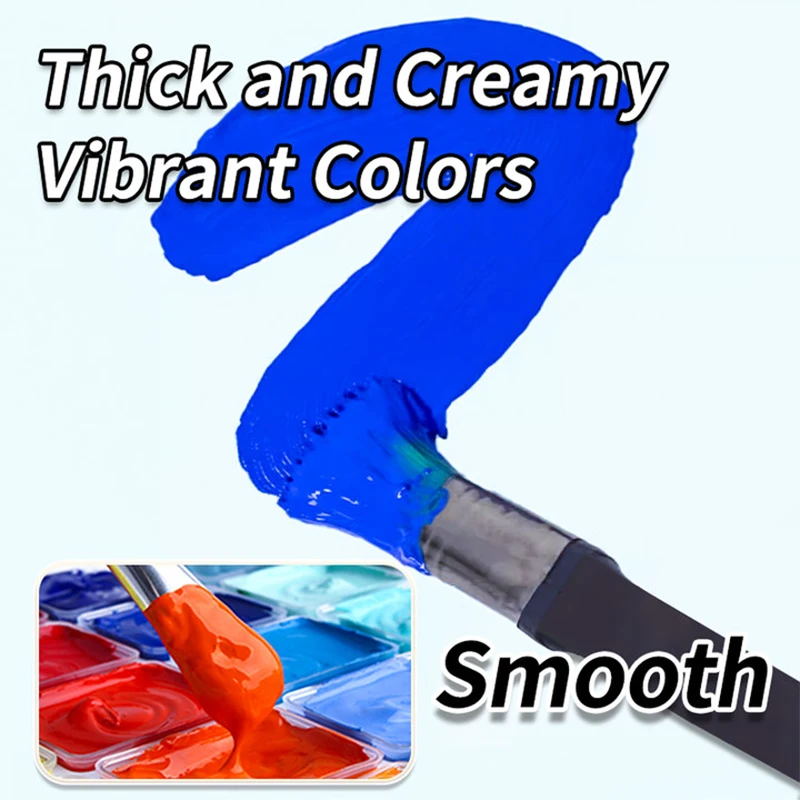 1pc 24 Colors Green Gouache Paints 30ml/1.01oz,Vibrant Color,Highly Strong Coverage,For Paper,Canvas,Wood,For Adults,Students