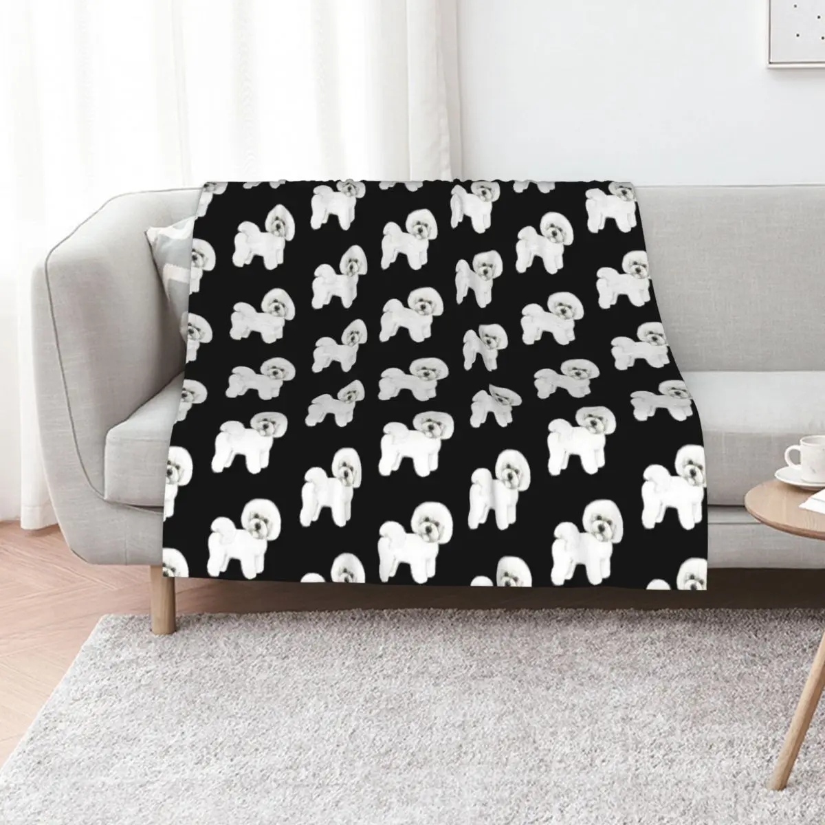 Bichon Frise dog Throw Blanket Bed linens Comforter Luxury Flannel Baby Winter beds Blankets