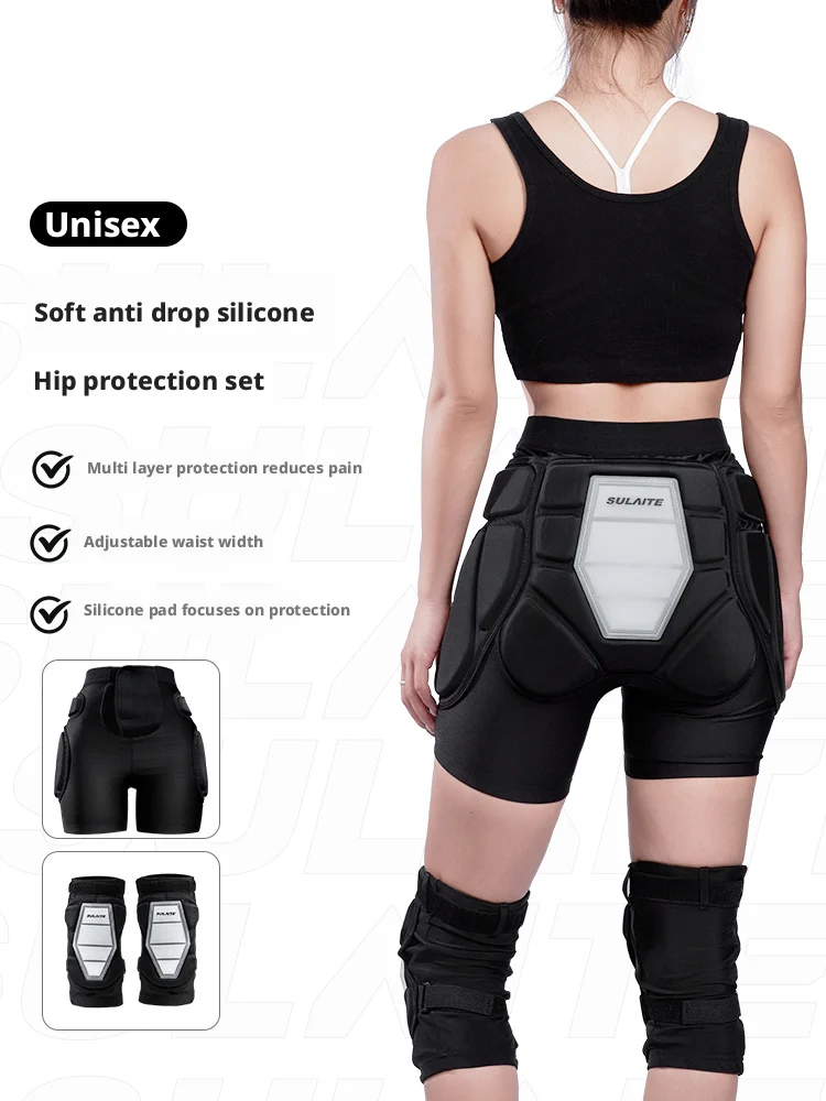 AliExpress NONE 3D Protective Padded Shorts with Butt Pad EVA Silicone Gear Guard Knee Pads for Cycling Snowboarding Skating Padded Butt Cushion