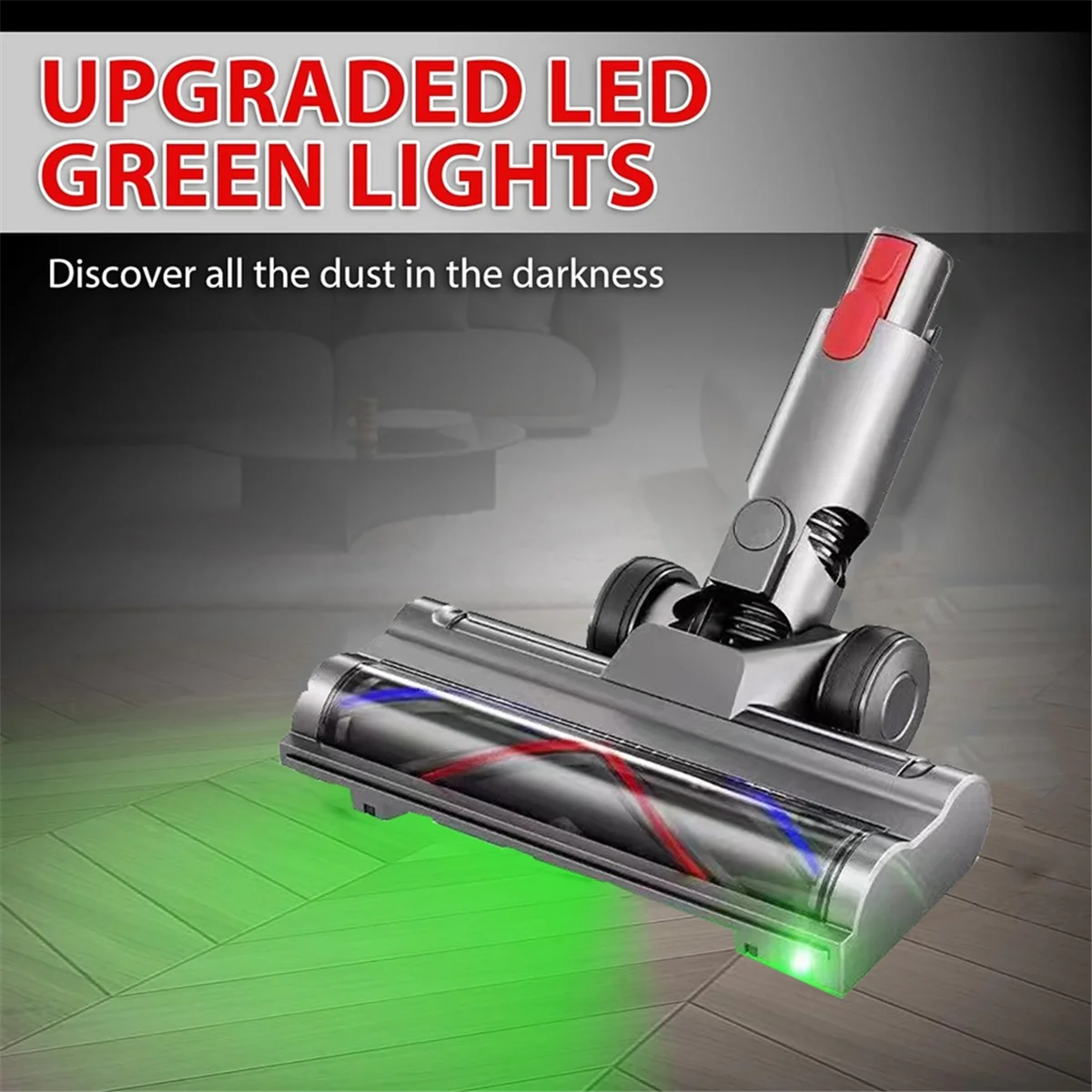 AT41Direct Drive-borstelkop voor Dyson V7 V8 V10 V11 V15 Vacuümopzetstuk met LED-stofdetectie voor tapijtvloerreiniging