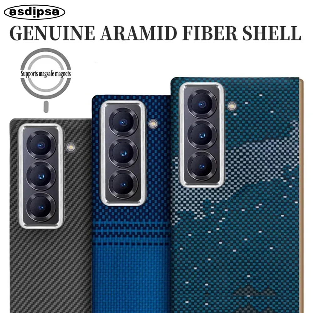 Genuine Aramid Carbon Fiber Magsafe Case For Samsung Galaxy Z Fold SE FoldSE W25 Braided Moonrise Starry Sky Magnetic Thin Cover