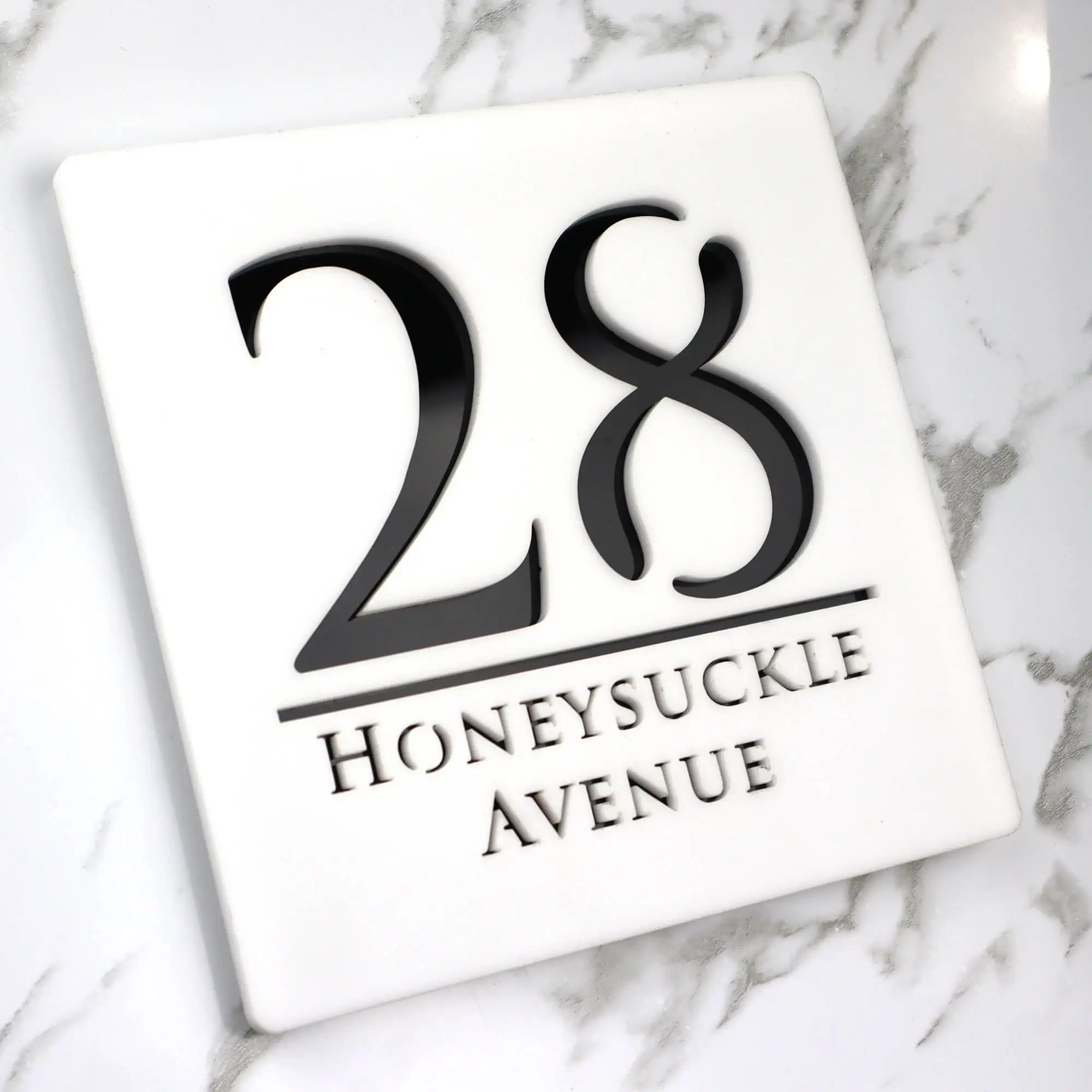 Gepersonaliseerde aangepaste acryl moderne huisnummers teken deur adres straat 3D brief nummer plaques buiten naam Home Decor plaat - afbeelding 1