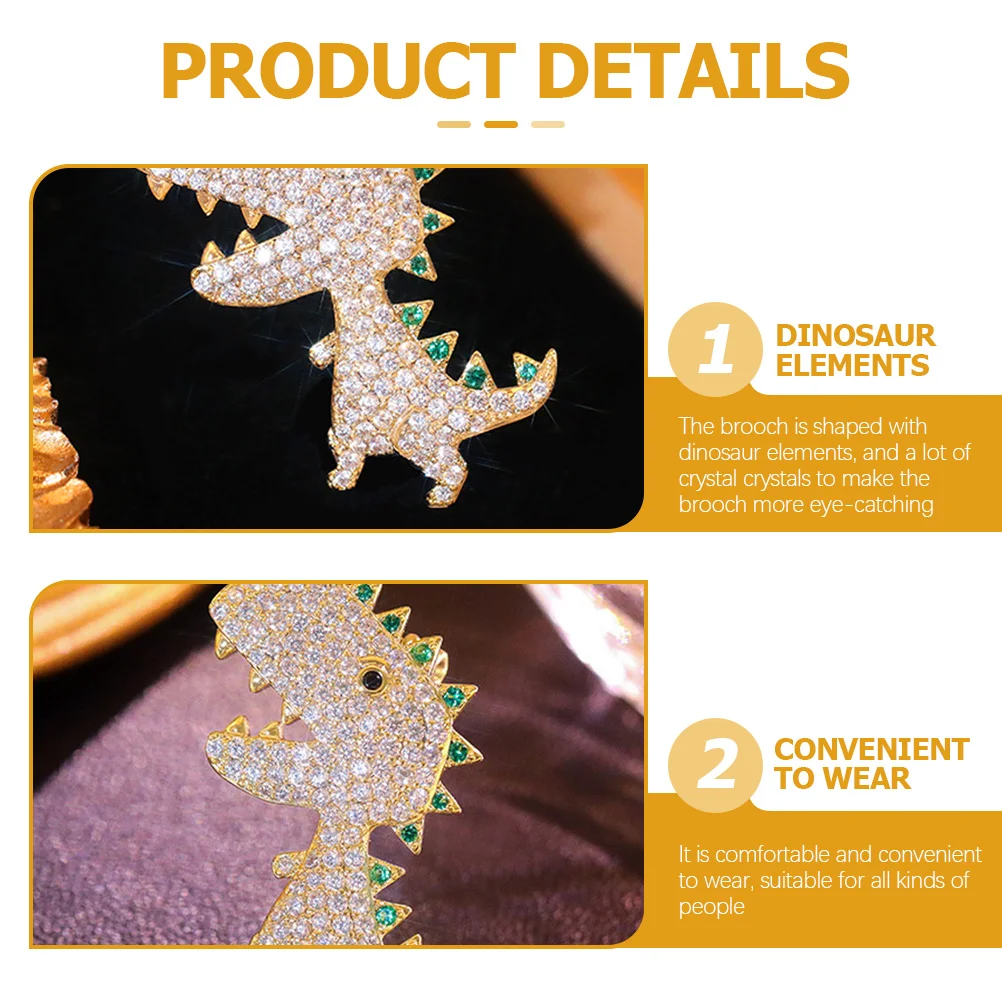 

Dinosaur Brooch For Women Fashion Cartoon Lapel Pin Jewelry Gift Wedding Party Accessory Gold Brooch Pin For Clothes Hats