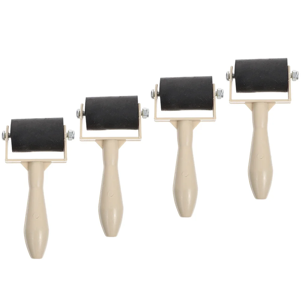 

4 Pcs Roller Ink for Printmaking Supplies Brayers Tool Printing Rubber Hand