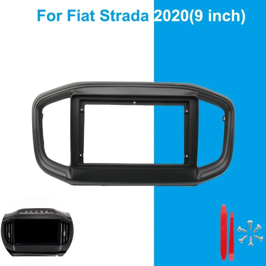 For Fiat Strada 2020 9 Inch Car Radio Fascia Frame with CANBUS Decoder Wiring Harness Stereo Dash Panel Kit