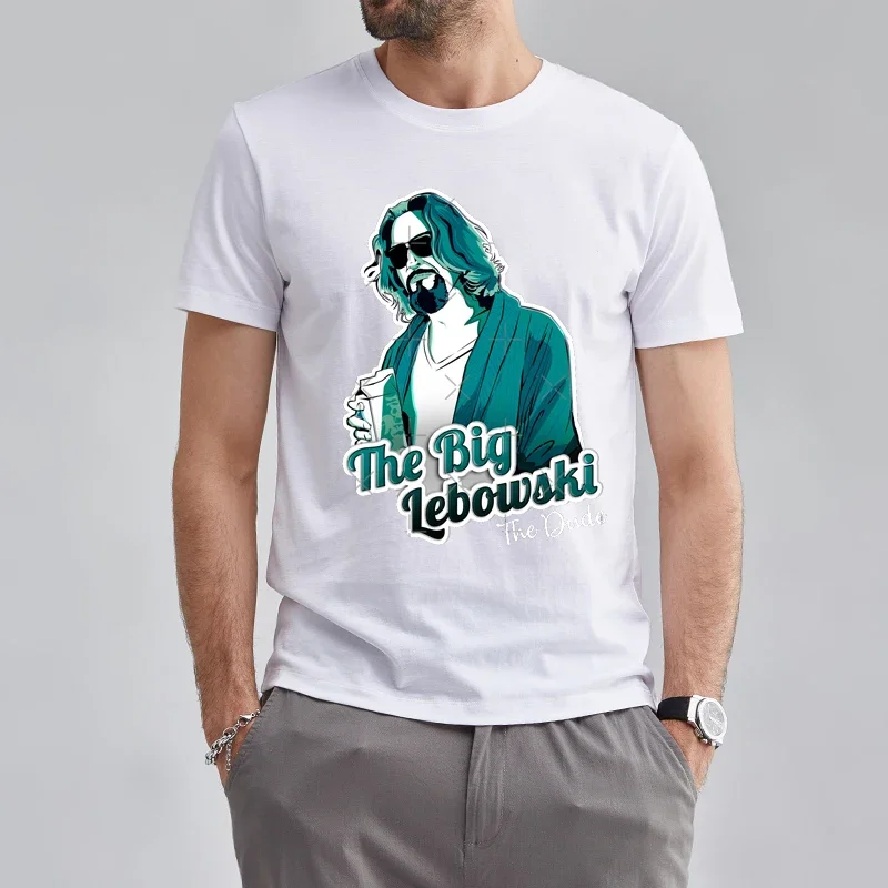 The Dude Abides Man Big Lebowski T-Shirt Short Sleeve O Neck Man Unique Vintage Humor Tees Streetwear Men T Shirts Hip-hop